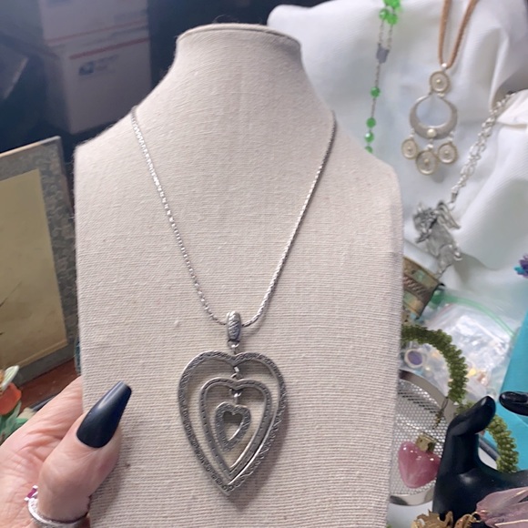 Retired Brighton Triple Open Heart Necklace - Picture 4 of 5